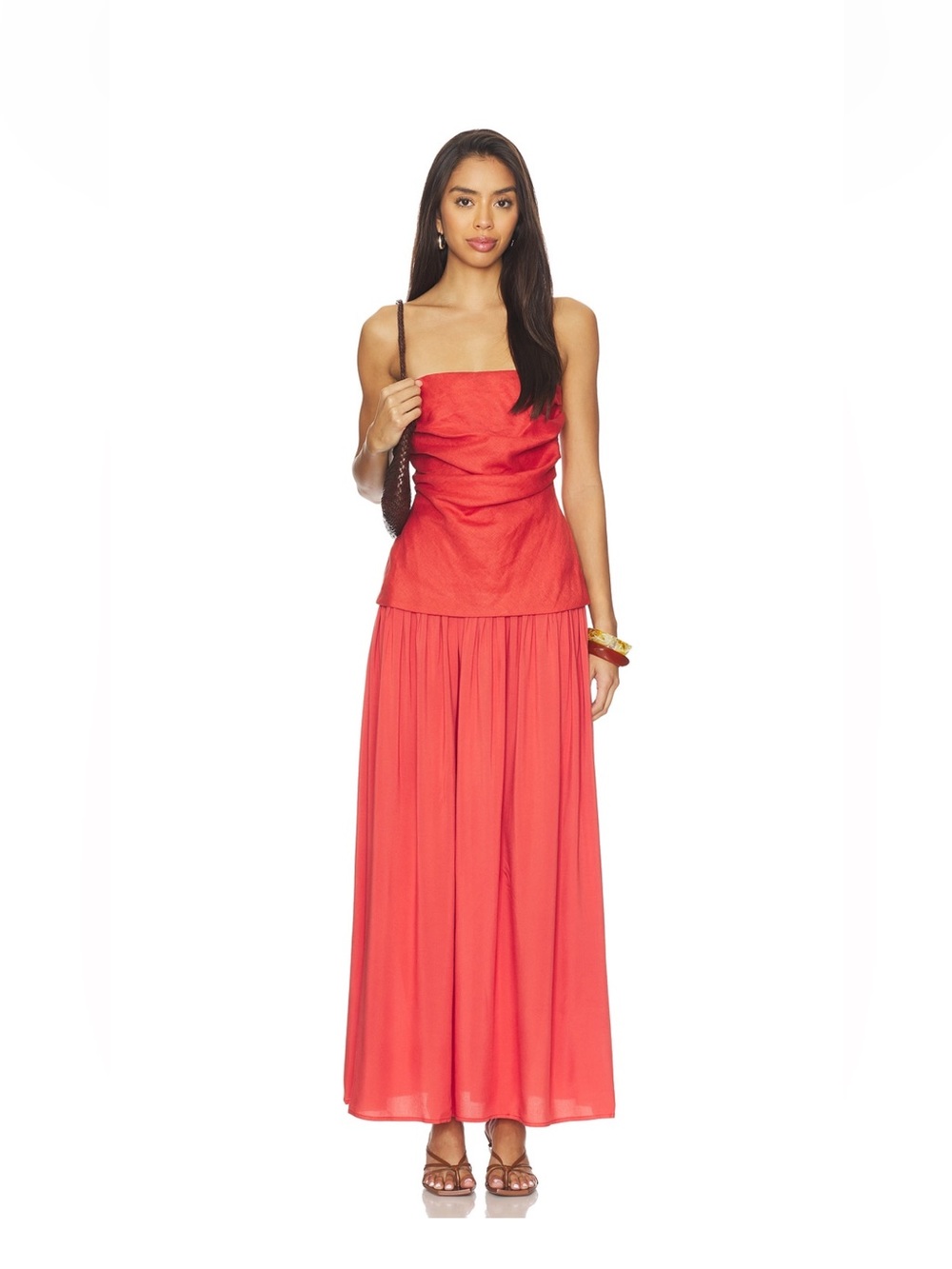 NWT Faithfull the Brand Hedy Maxi Dress in Dusty Tomato